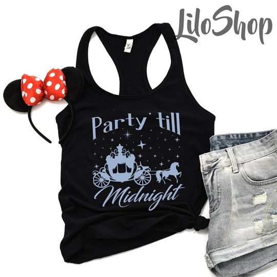 Bachelorette Party Shirt, Cinde Tank Top, Bibbidi bobbidi boo shirt, Party Till Midnight, Pumpkin Carriage, Women's Tank Top