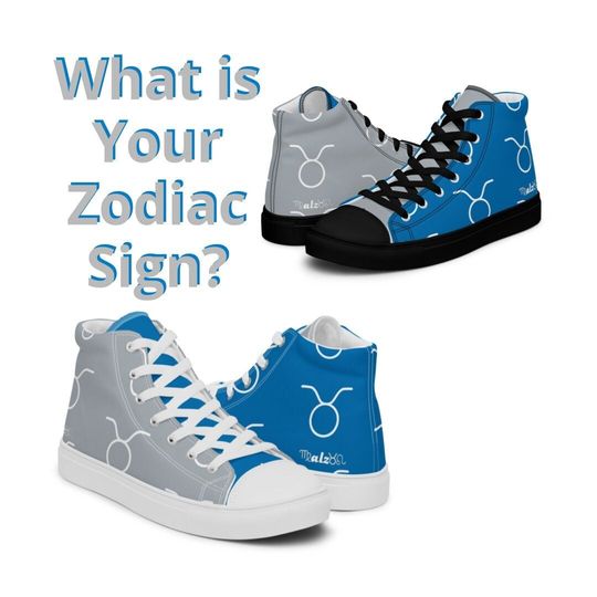 Detroit Lions Zodiac Sign Shoes l Adult Gym Sneakers l Astrology Hightops  l Custom High Top Canvas Shoes l Pattern Gift Football Kicks football