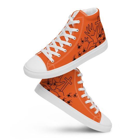 Graveyard Mens High Top Canvas Shoes l Halloween