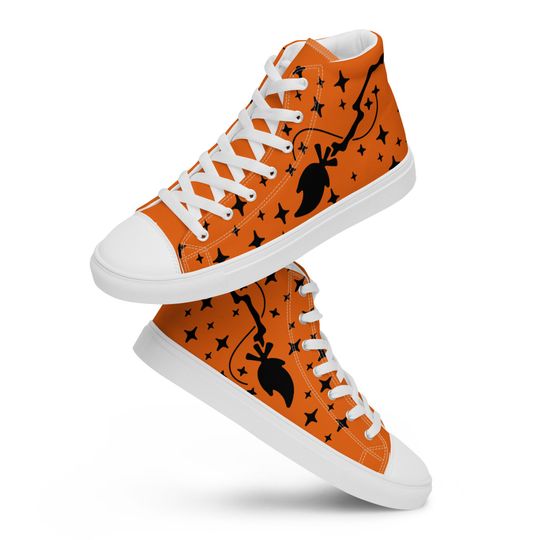 Halloween Broomstick Womens high top canvas shoes
