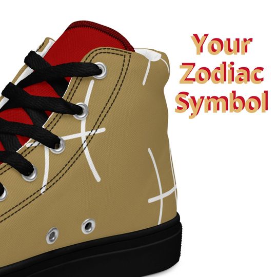 San Francisco 49ers l Zodiac Sign Shoes l Adult Gym Sneaker l Astrology Hightops l Custom High Top Canvas Shoe l Pattern Gift l Astrological