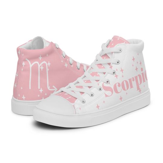 Discover Scorpio Pink Tourmaline Mens High Top Canvas Shoes