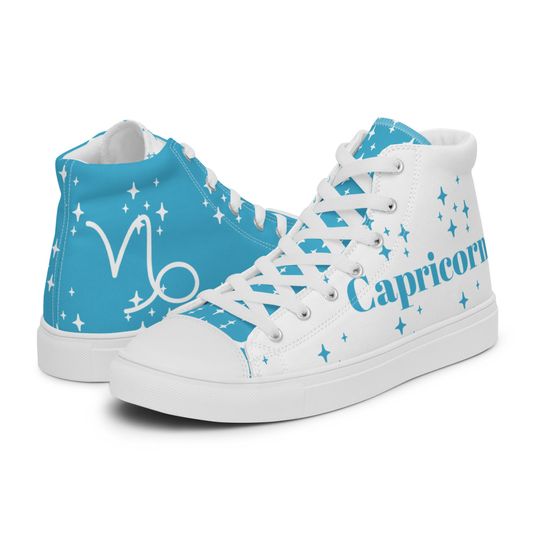 Discover Capricorn Blue Topaz Mens high top canvas shoes