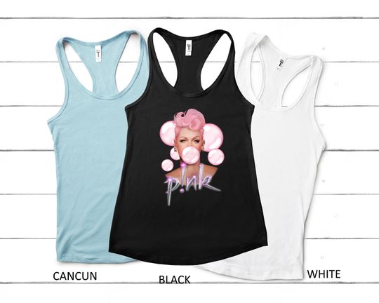 Discover Pink Summer Carnival 2024 Tank Top, Pink Singer Tour, Music Festival Tank Top, Trustfall Album Tank, Concert Women's Ideal Racerback Tank
