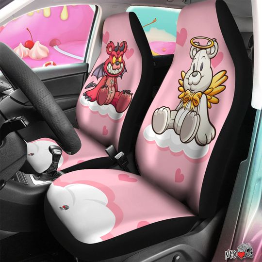 Discover Angel and Devil Teddy Car Seat Covers | Yami kawaii aesthetic |  Pastel Goth Car Accessories