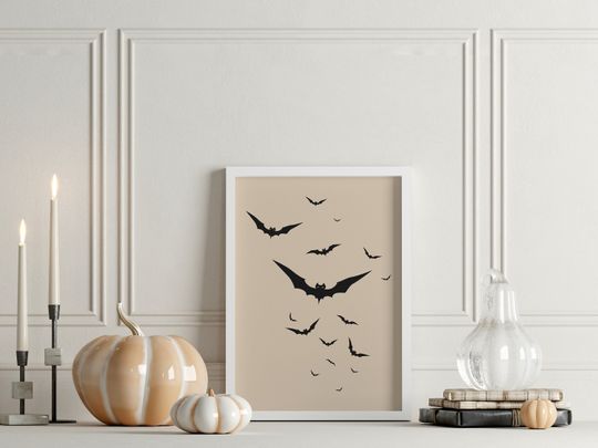 Halloween Bat Wall Art // bat print, halloween wall art, bat poster, halloween print