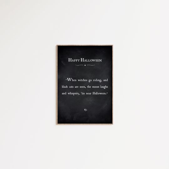 Discover Happy Halloween Printable Book Page, Chalkboard Halloween Poster