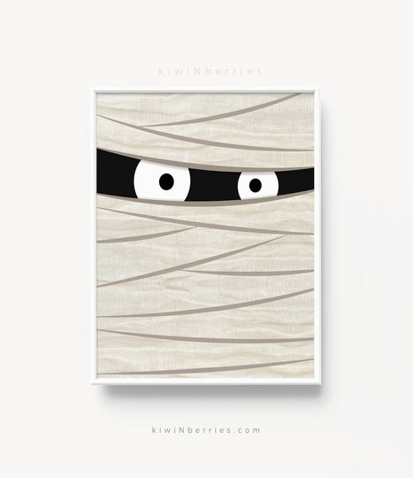 Mummy print, Halloween decor, Halloween printable art, Halloween for kids