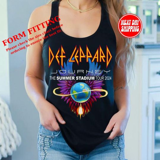 Discover Def-Leppard And Journey Summer Stadium Tour 2024 Tank Top, Journey Tour Shirt, Def Leppard Shirt, Rock Music, Def Leppard And Journey Gift