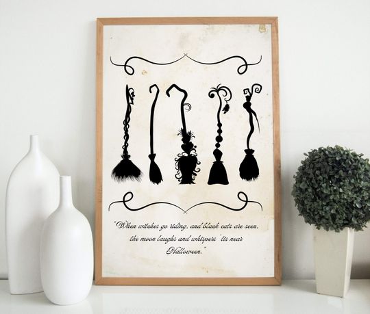 Discover When witches go riding Digital printable download, Book Page Print, Halloween Poster