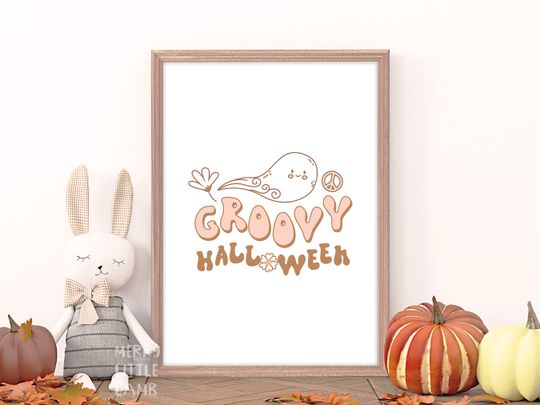 Discover Groovy Halloween Printable Art, Creepy Cute Art Print, Pastel Spooky Halloween Poster