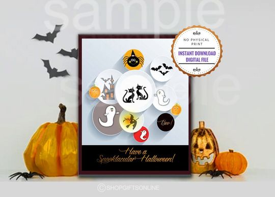 Discover Halloween,Happy Halloween poster, Wall Art,Whimsical Halloween
