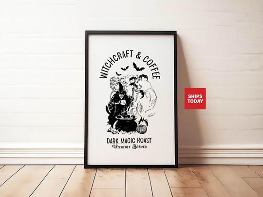 Discover Witchcraft Coffee Wall Art Coffee Bar Decor Halloween Coffee Print Bar Cart Poster