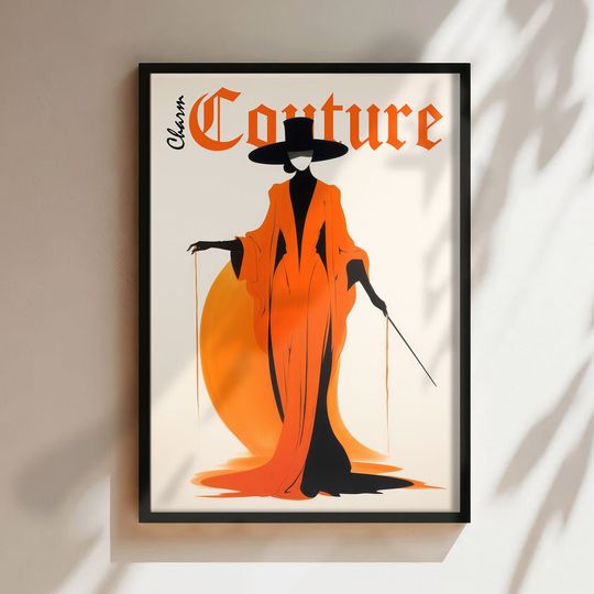 Discover Witch Fashion Magazine Poster, Charm Couture, Witch Fall Outfit, Halloween Poster