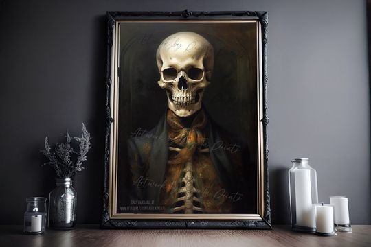 Discover Renaissance Skeleton Painting, Vintage Poster, Art Poster Print, Dark Academia