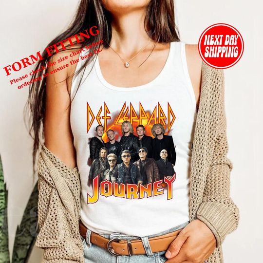 Def-Leppard And Journey Summer Stadium Tour 2024 Tank Top, Journey Tour Shirt, Def Leppard Shirt, Rock Music, Def Leppard And Journey Gift