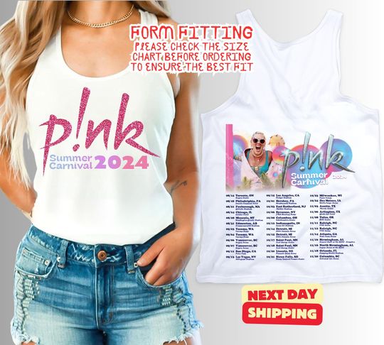 Discover P!nk Pink Singer Summer Carnival 2024 Tour Tank Top, Pink Fan Lovers Shirt, Music Tour 2024 Shirt, Trustfall Album Shirt, Concert Tank