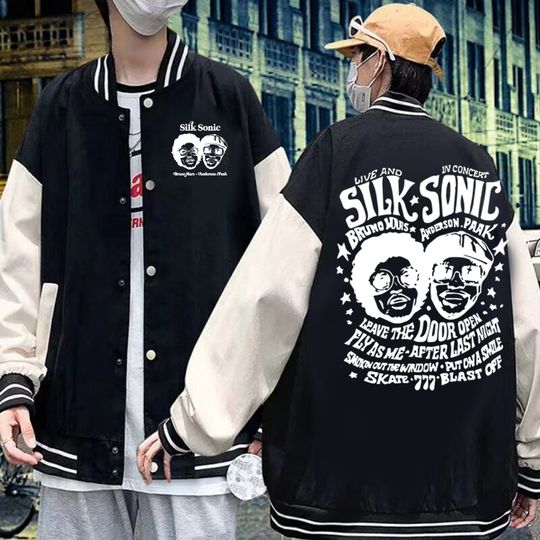 Discover Silk Sonic Bruno Mars 24K MAGIC Baseball Jacket