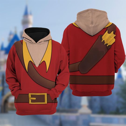 Gaston 3D T-Shirt, Halloween Cosplay Costume Hoodie