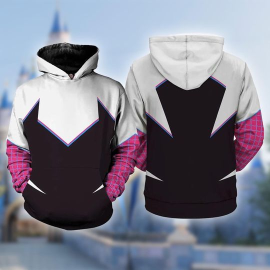 Spider Gwen Stacy Cosplay Outfit, Ghost-Spider Cosplay Costume Hoodie