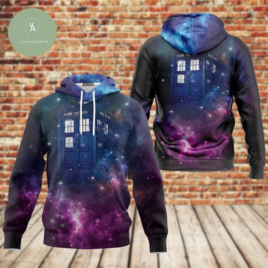 Halloween Doctor Who Costume Hoodie, Doctor Who Police Box , Tardis Police Box 3D Hoodie