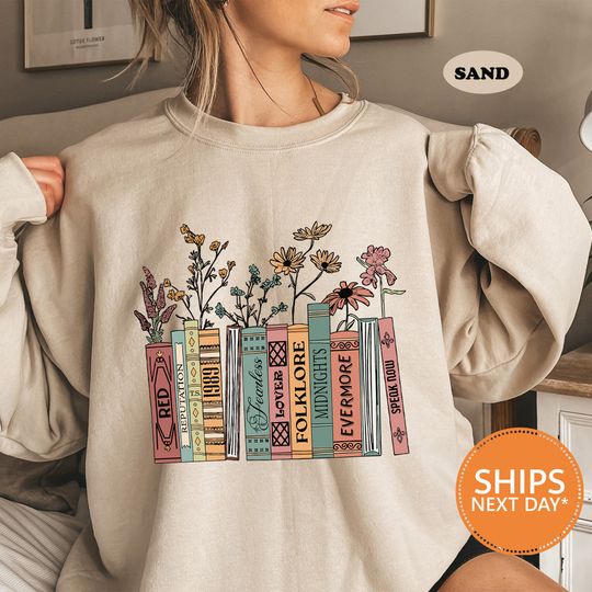 Discover Albums As Books Sweatshirt | Trendy Aesthetic For Book Lovers Crewneck | Folk Music Shirt| Country Music Shirt| RACK Music Sweater Gift