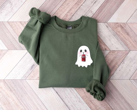 Discover Ghost Halloween Sweater Drinking Dr  Pepper, Ghost Sweater, Halloween Party Sweater,Halloween Gift, Cute Ghost Sweater, Halloween Gift,