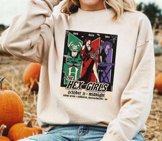 Discover The Hex Girls Sweatshirt Hex Girls Tour Shirt Halloween Hex Girls Hex Girls Concert Tee Rocker Mama Gift Retro Halloween Shirt Spooky Tee