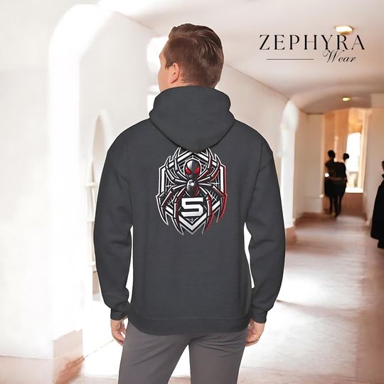 Sp5der Hoodie, Urban Streetwear Hoodie, 3D Web Graphic Pullover Hoodie