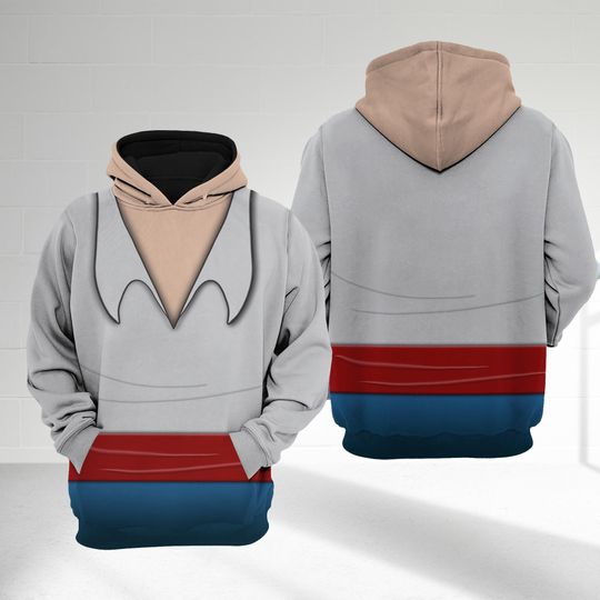 The Little Mermaid Halloween Costume 3D Hoodie, Prince Eric Cosplay Costume Hoodie