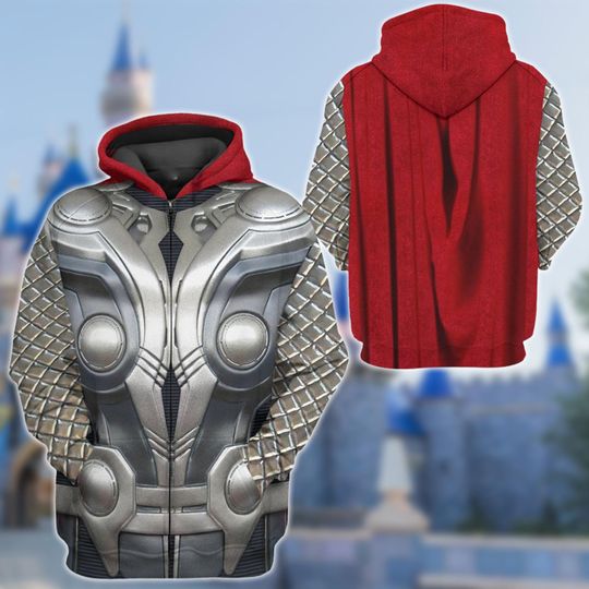 Thor Asgard Costume 3D Hoodie, Thunder Lord Cosplay Costume Hoodie