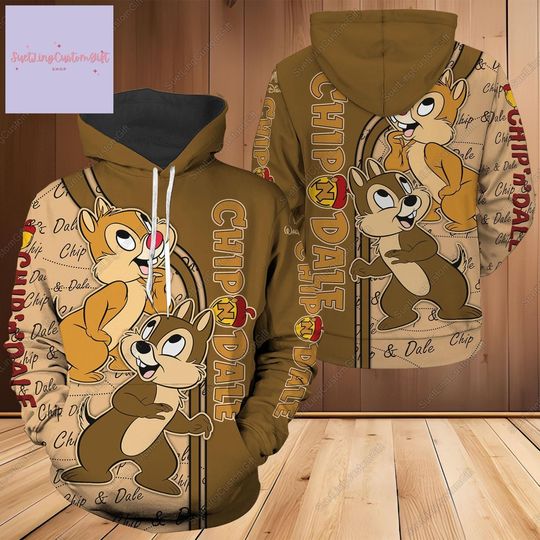 Chip 'n Dale Hoodie 3D, Chip And Dale Hoodie, Rescue Rangers Hoodie