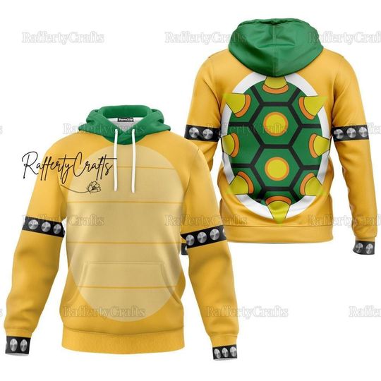 Super Mario Bowser Cosplay Hoodie, Mario Bowser 3D Hoodie, Bowser Costume Hoodie