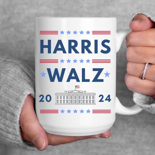 Discover Harris Walz Mug, Election 2024 Campaign Gift, Kamala Harris VP Coffee Cup, Democrat 2024 Mug, Not Going Back, Coconut Tree, Cat Lady