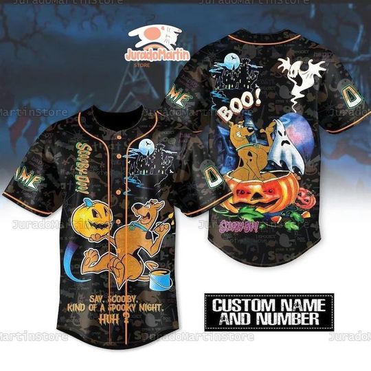 Vintage Scooby Doo Baseball Jersey, Disney Halloween Scooby Baseball Jersey