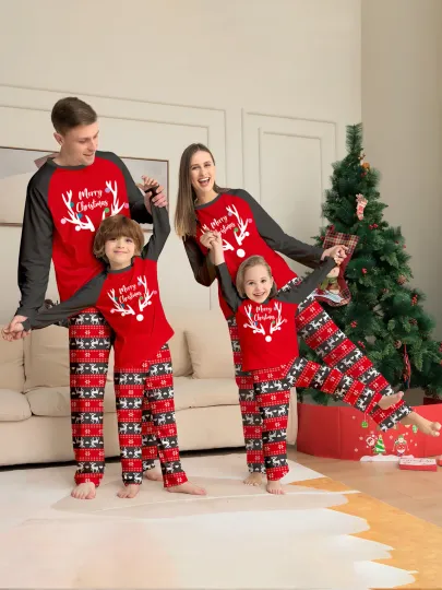 Family Matching Christmas Pajamas Dad Mommy And Me Costume Pyjamas Homewear