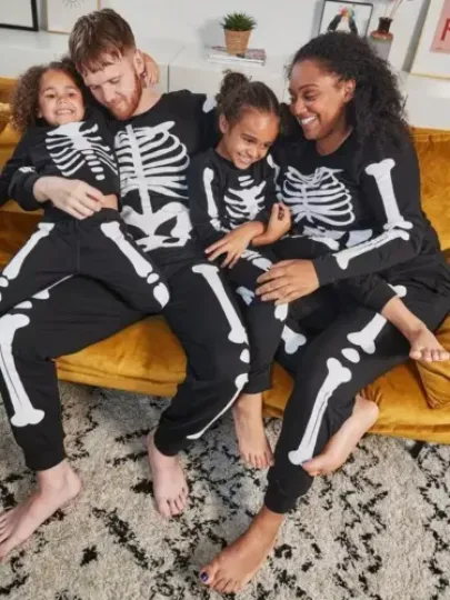 Discover Halloween Party Clothes Family Matching Pajamas Mom Dad Kids Sleepwear set