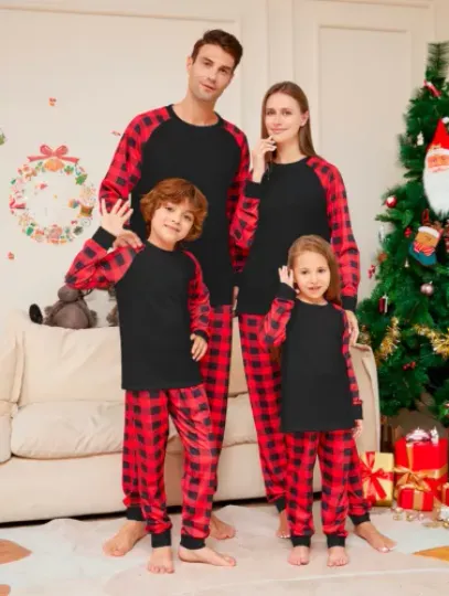 Discover Christmas Family Matching Homewear Outfits Kids Pajamas Sets Xmas Pj's Clothes