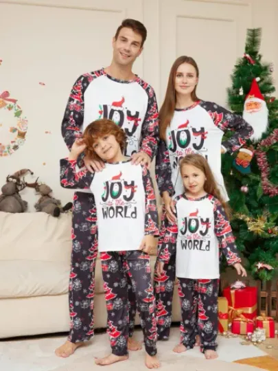 Discover Christmas Family Matching Homewear Outfits Kids Pajamas Sets Xmas Pj's Clothes