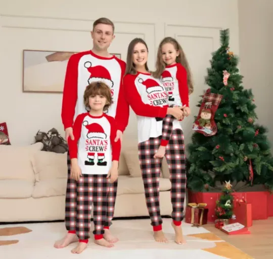 Discover Christmas Family Matching Homewear Outfits Kids Pajamas Sets Xmas Pj's Clothes