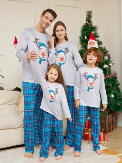 Discover Christmas Family Matching Homewear Outfits Kids Pajamas Sets Xmas Pj's Clothes