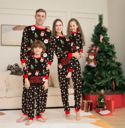 Discover Christmas Family Matching Homewear Outfits Kids Pajamas Sets Xmas Pj's Clothes