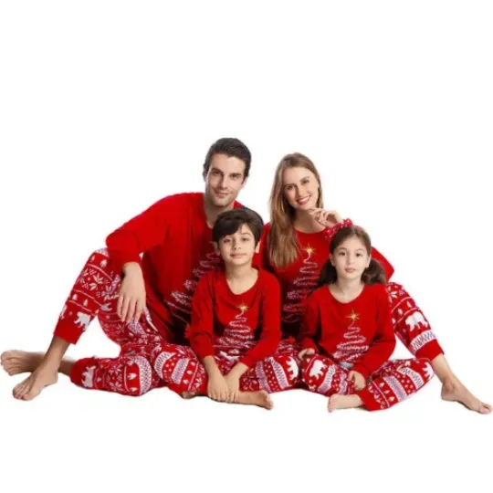 Discover Couples Christmas Family Matching Pajamas Set Red Santa Mother Kids Clothes