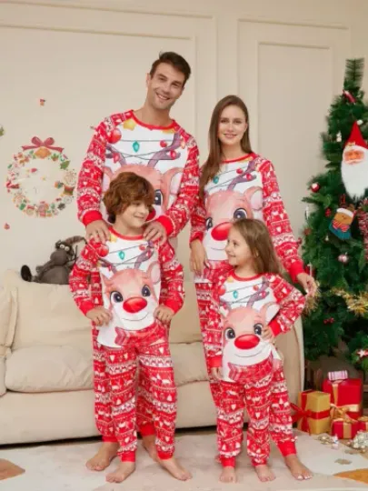 Discover Family Matching Christmas Pyjamas Adult Kids Xmas Nightwear Pajamas Pjs Set
