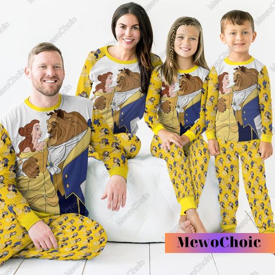 Halloween Beauty Beast Pajama Family, Belle Family Pajamas Set, Disney Princess Pajama, Belle Princess Shirt, Disneyworld Pajama Set