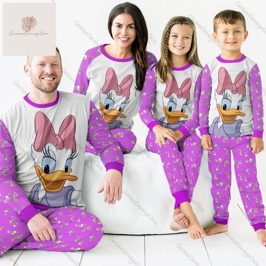 Daisy Duck Matching Family Pajamas, Disney Daisy Pajamas Set, Movie Christmas Pajamas, Disneyworld Holiday Pajamas, Disneyland Shirt