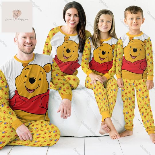 Discover Pooh Matching Family Pajamas, Winnie The Pooh Pajamas Set, Disney Movie Christmas Pajamas, Pooh Bear Pajamas, Magic Kingdom Shirt
