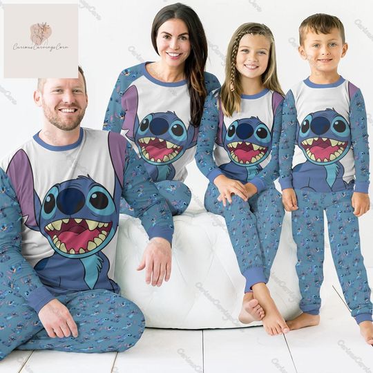 Discover Stitch Matching Family Pajamas, Lilo Stitch Pajamas Set, Disney Movie Christmas Pajamas, Disneyworld Ohana Mean Family,Disneyland Shirt
