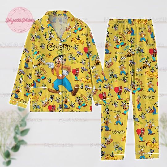Discover Halloween Goofy Pajamas Set, Magic Kingdom , Funny Goofy Dog Pajamas Family, Cartoon Movie Merch, Disney Trip Tee, Gift For Fan