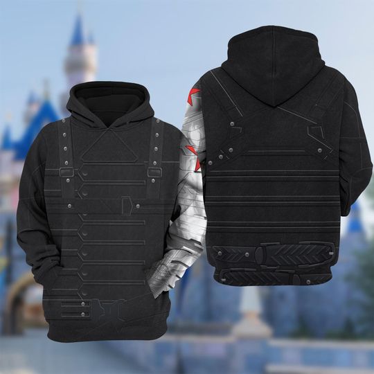 Winter Soldier 3D Cosplay Costume Sweatshirt, Hero Halloween Costume Hoodie